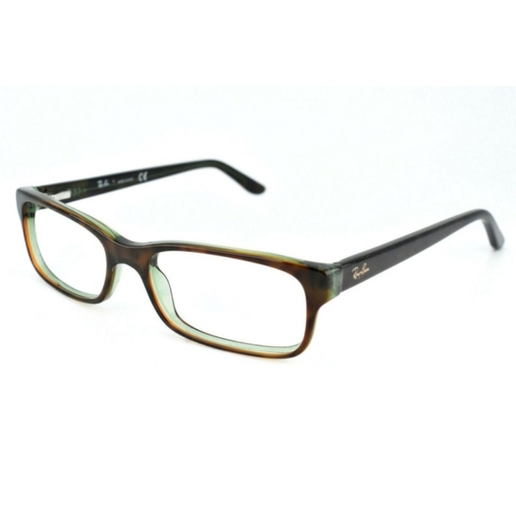 RAY BAN Unisex Vintage Eyeglasses Frames RB 5187 2445 Tortoise/Green - Picture 1 of 10
